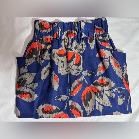 Dolce Vita Dresses & Skirts - Dolce Vita Silk Floral Print Mini Bubble Skirt Blue Orange Grey Pockets EUC